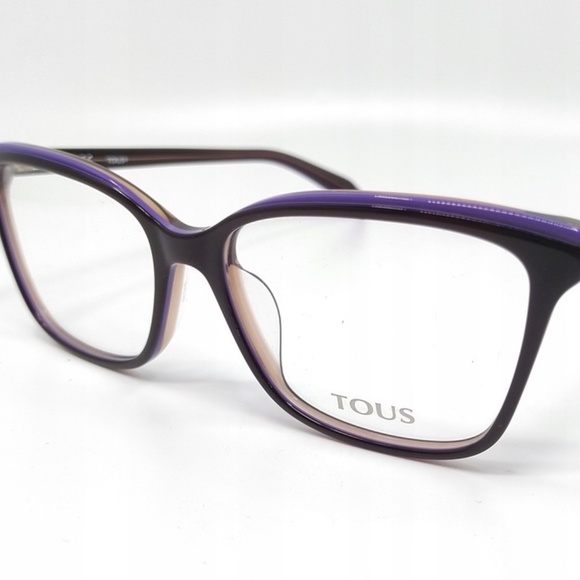 TOUS Eyeglasses VTOA35 Color 0D90 Dark Brown with Purple Accents Size 54 16 135 - Picture 9 of 12